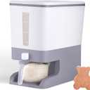 Juome 20-25 Lbs Rice Dispenser with Moisture Absorbing Clay - Large Rice Storage Container with Measuring Cup, Sealed Food Storage Containers with Lids, Rice Holder for Kitchen Pantry Household