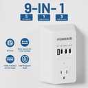 Electrical Outlet Extender with USB Ports (3C1A), Snug Wall Outlet, Surge Protector, Wall Plug Adapter for Multiple Devices, Wall Socket Expander