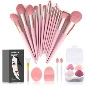 Koccido Makeup Brushes 22 Pcs Makeup Kit,Foundation Brush Eyeshadow Brush Make up Brushes Set (Pink, 22 Piece Set)