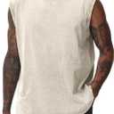 Yimoon Mens Tank Tops Workout Sleeveless Shirts Cotton Acid Wash Tees Loose Gym Muscle Shirts, XL