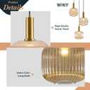 BOKT Gold Cluster Globe Glass Ceiling Chandelier 3-Light Amber Hanging Pendant Light Brushed Brass Dining Room Chandelier Stair Adjustable Hanging Light Fixture for Corridor Entryway