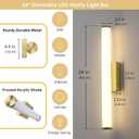 24 Inch Modern LED Vanity Light, Brushed Gold Bathroom Lighting Fixture, 3000K Warm White Light Bar for Mirror (22W, 1760Lumens, CRI>90, ETL Listed)