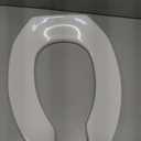 BEMIS 1955CT Commercial Open Front Plastic Toilet Seat, Heavy Duty Industrial Seat without Lid, Secure Installation for Long Lasting Use, Made in USA, Elongated, White
