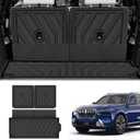 Cargo Liner & Third Row Seat Back Mats Compatible with 2019-2026 BMW X7 G07 (Not for 2021-2022 X7 50i / 2025 X7 40i): AOMSAZTO Custom Fit 2019-2026 BMW X7 All Weather Anti Skid TPE Trunk Liner