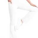 KEREDA Girls Flare Leggings High Waist Bell Bottoms for Kids Yoga Dance Pants with Pockets Ages 7-14 Years (White)