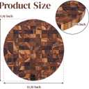 Teak Wood Round End Grain Cutting Board 11.8 Inch, Non Toxic Solid Wood Cutting Board for Kitchen Prep, Pizza & Serving Board with Handle by New M Way
