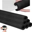 Hanaive 4 Pcs Jumbo Pool Foam Noodles Bulk 40 Inch x 4.1 Inch Large Swimming Noodles Tube Hollow Core Swim Noodle for Floating Craft Projects Pre Slit Clamp Protection Padding Bumper (Black), About 40"