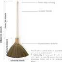 Handmade Whisk Sweeping Broom - Vietnamese Straw Soft Brooms - Large Long Broom with Wooden Handle - Brooms Decorative - 46.46 inch Length