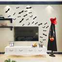 4 x 3D Bats Halloween Decoration, 60PCS 4 Sizes Realistic PVC Scary Bats Window Decal Wall Stickers for DIY Home Indoor Hallowmas Decor Party Supplies