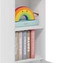 Furinno LUDER Book Shelf, 3-Tier Modern Bookshelf, Bookcase with 1 Door Storage Cabinet, 9.3 x 12 x 31.5, for Organization and Storage, for Living Room, Bedroom, Home Office, White, 3-cube With Cabinet