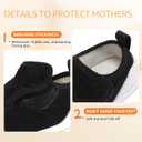 Baby Wide Toe Box Boys Girls Shoes Toddler Barefoot First Walking Sneakers with Hook and Loop 6 9 12 18 24 Month (Black)