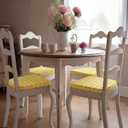 Geetery 4 Pack D-shaped Checkered Chair Cushion for Dining 17"x16"x2" Thick Buffalo Plaid Nonslip Chair Pad with Ties and Removable Cover for Home Outdoor Patio Room Indoor Seat Cushion (Yellow White)