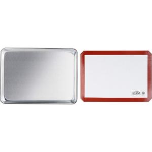 New Star Foodservice Commercial 18-Gauge Aluminum Sheet Pan & Silicone Baking Mat (13 by 18-Inch (Half Size))