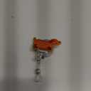 Celokiy Cute Dachshund Badge Reel  Orange Dog Design with Gold Glitter, Retractable ID Holder with Metal Clip for Nurses, Teachers, and Office Staff