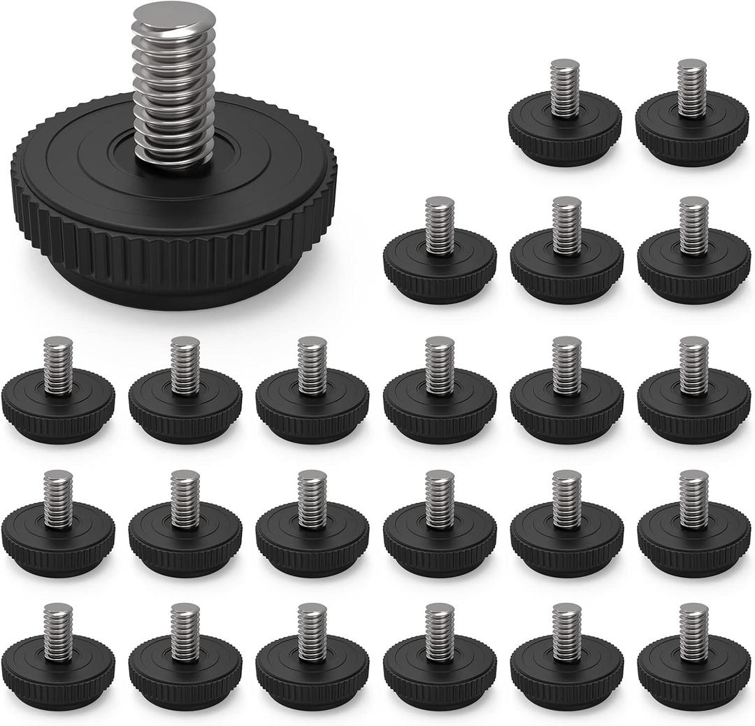 24 Pack 5/16-18 Stainless Steel Adjustable Threaded Furniture Leg Leveling Feet Screw-in Glide Levelers,Stainless Screw Foot Levelers On for Table,Chair,Furniture, (M63)