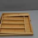 Bellsal Large Premium Bamboo Silverware Organizer - Expandable Utensil Drawer Organizer - 17"x19.6" Utensil Holder and Cutlery Tray with Grooved for Kitchen Flatware and Utensils Mother's Day Gift (Nature)