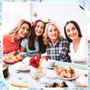 4 Pcs Tea Party Floral Tablecloth 54'' x 108'' Rectangle Flower Table Cloth Disposable Vintage Plastic Table Cover with Flower Design for Spring Wedding Bridal Shower (Pink,Blue)