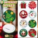 Poen 240 Pcs Christmas Party Favors 120 Christmas Silicone Bracelets 120 Xmas Round Pin Buttons Santa Snowflake Rubber Wristbands Bulk Set for Xmas Adult Gifts Stuffers Fillers Decoration Supplies