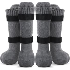 LOOBANI Dog Socks for Outside to Prevent Licking Paws, Dog Socks for Winter Hot Pavement, Dog Booties for Small Medium Large Senior Dogs, Dog Boots & Paw Protectors with Straps (Gray), XL