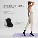 2 x Pilates Socks with Grips for Women Long Non-Slip Yoga Grippy Socks for BarreBalletDance & HospitalAnti-Skid Workou (US, Numeric, 5.5, 10, Regular, Regular, 2, Black/White/Grey/Pink) (L)