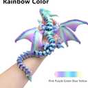 3D Printed Dragon with Wings,3D Printed Animals Toys, Flexible Articulated Winged Crystal Dragon 15.75in,Matte Rainbow Dreamy, 15.75 Inches , 10.24 Inches