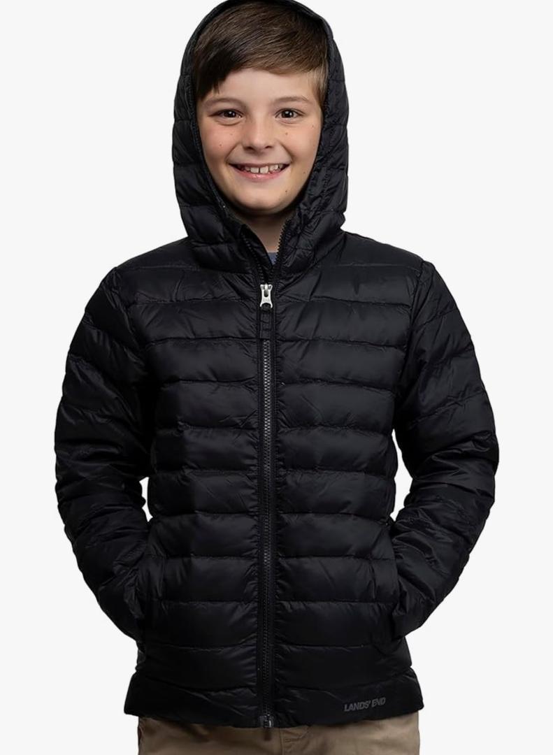 Lands' End Kids Packable Hooded Down Puffer Jacket Coat (XL 14-16)