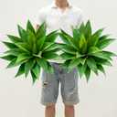 Artificial Plant Artificial Agave Plants,2PCS Faux Plants for Outdoors Artificial Plant Outdoor Large UV Resistant Fake Agave Planters for Indoor and Outdoor Decorating Outdoors Plants 22"