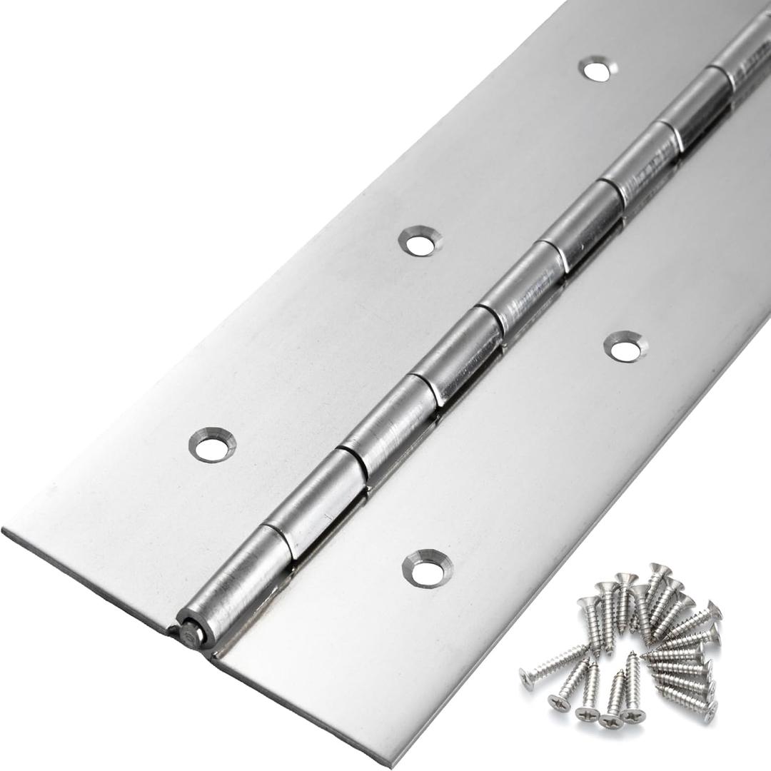 Heavy Duty Piano Hinge 20 Inch x 3 Inch Width, True 0.060'' Thick Stainless Steel Piano Hinge for Heavy Duty Cabinet, Door, Toolbox, Wooden Box, Metal Plate, Furniture, Industrial Project