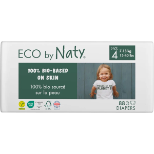 Eco by Naty Baby Diapers - Plant-Based Eco-Friendly Diapers, Great for Baby Sensitive Skin and Helps Prevent Leaking (Size 4, 88 Count)