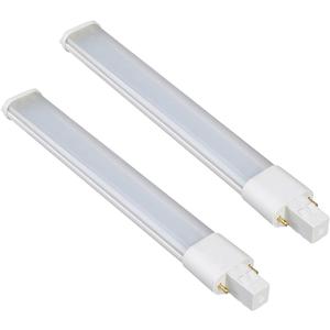 2 Pack 7W 2 Pin GX23 LED Horizontal PL Light Bulb, 13W CFL Equivalent, PLS-13W Replacement LED Plug & Play Light Bulb(Daylight White 6000K) (Gx23 - 6000k)