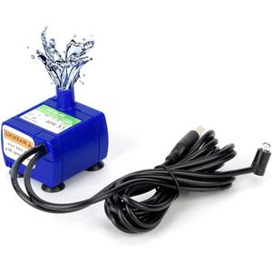 Pet Fountain Pump, USB Submersible Electric Ultra Low Noise Low Power Consumption Submersible Cat with 5.9ft Cable LED Light for Dogs Kitten 1.7in x 1.6in x 1.2in