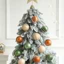 12 Pcs Christmas Ball Ornaments Set Brown Green Champagne Luxury Neutral Shatterproof Christmas Tree Decorations 3.15 Inch Glittering Decorative Hanging Ornament Bulk for Xmas Tree Holiday Party Decor