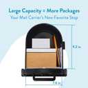 Architectural Mailboxes Arlington Heavy duty Steel Metal Post Mounted Mail Box for outside, Black, Large USPS Approved Curbside Mailbox