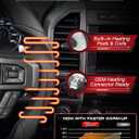 Full Leather Steering Wheel for F150 Raptor 2017-2020 Gen 2
Heated Compatible, D-Shape Flat Bottom, Perforated Leather Grip, Blue Stripe & Stitching, Matching Matte Accent