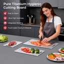 Titanium Cutting Board Set of 3, 100% Pure Titanium Cutting Boards for Kitchen, Non-Toxic, Double-Sided Chopping Boards for Raw & Cooked Food, Handles Included, Dishwasher Safe(S+M+L)