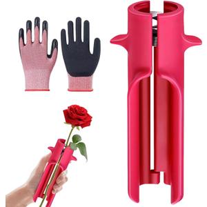 Professional Rose Stem Thorn Stripper & Leaf Remover Tool - Efficient Floral Cleaner for Home Gardening & Flower Shops - Upgraded Design for Easy Floral Arrangements (Red)