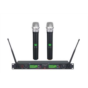 GTD Audio 2x800 Adjustable Frequency UHF True Diversity Wireless Handheld Microphone Mic System Ideal for Church, Karaoke, Dj Party, Range 400 ft (2 Hand held mics)