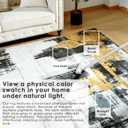 VKLIVING 5'x7' Area Rug Abstract Machine Washable Rug, Non-Slip Modern Woven Boho Soft Carpet Washable Rugs for Living Room, Bedroom, Kitchen, Dining, Office & Home Dcor (Gold Brushstroke)