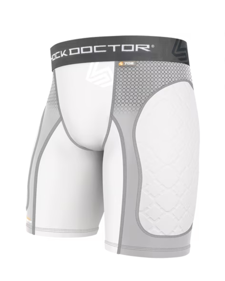 Shock Doctor, Padded Baseball Sliding Shorts, Youth, L, White