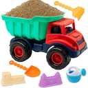 Beach Toys Sand Toys for Kids Beach Dump Truck Set | Includes Sand Castle Molds, Shovel, Rake, Watering Can