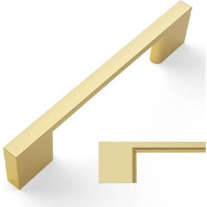 Amerdeco 10 Pack Brushed Gold Cabinet Pulls 3-3/4 Inch(96MM) Hole Centers Kitchen Cabinet Handles Cabinet Hardware Kitchen Handles for Cabinets Cupboard Handles Drawer Pulls ZH0060