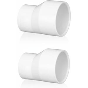 Pushglossy 2 Pcs 2" X 1-1/2" PVC Pipe Fitting Schedule 40 Compatible with 429-E Series Eccentric Reducer Coupling Suitable for High-flow Capacity, Plumbing, Irrigation, Pool, Spa, White