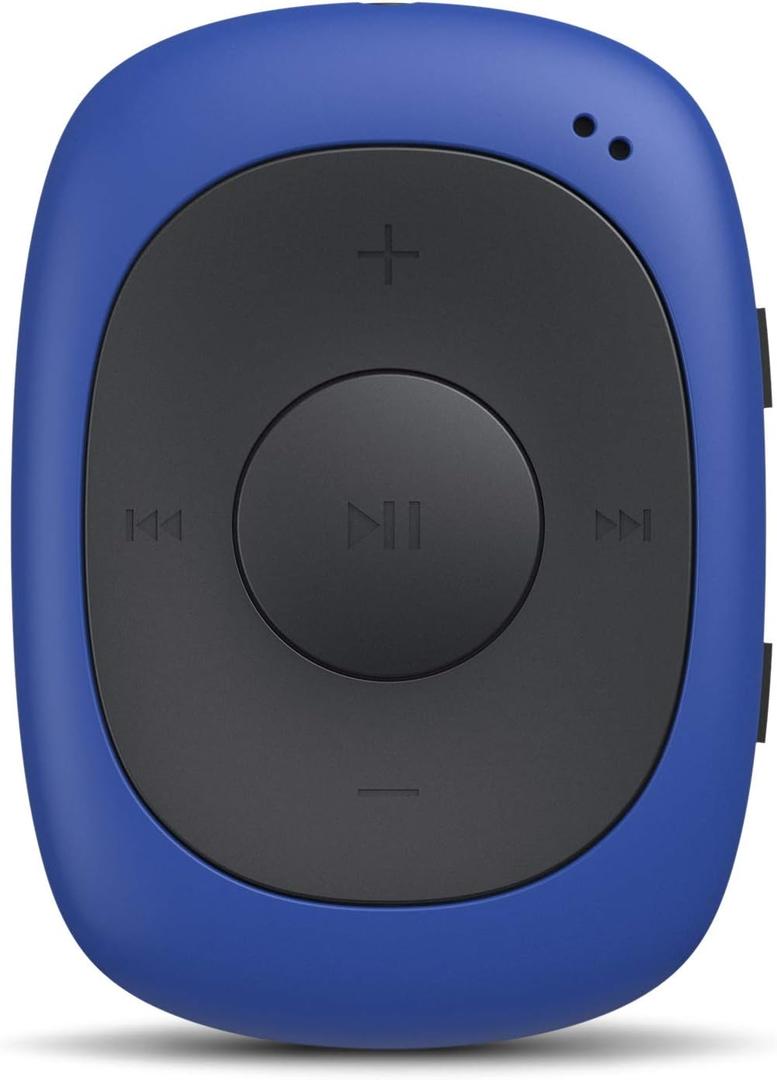 AGPTEK G02 8GB Clip MP3 Player with FM Shuffle, Portable Music Player with Sweatproof Silicone Case for Sports, Blue