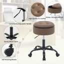 FIRAVOE Rolling Salon Stool with Storage, Adjustable Height 20.67"-24.61", 1PCS
