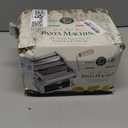 Fantes Double Cutter Classic Pasta Maker, Hand-Crank Noodle Press with Adjustable Thickness Settings for Fresh Homemade Pasta, Dumplings (Chrome)