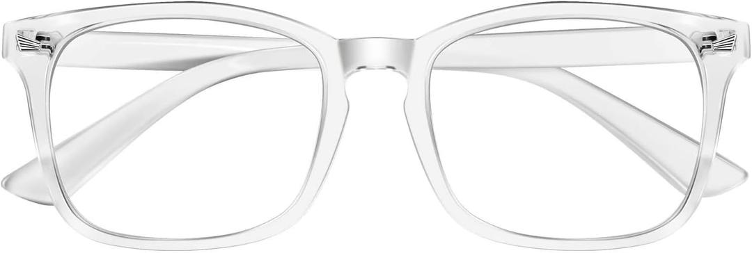 Reading Glasses for women Blue Light Blocking Glasses Filter UV Square Lightweight Readers Glasses for Men and Women (Transparent)