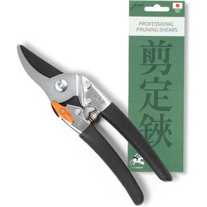 Saboten Japanese Bypass Pruning Shears 7.9 in, Fluorine-Coated Blade Wipes Clean, Rust & Sap Resistant, Ergonomic Non-Slip Grip, Duracon Safety Lock, 20mm Cut Capacity, Made in Japan Garden Clippers
