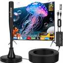 TV Antenna Indoor for Local Channels, 2026 Antenna for Smart TV with Strong Magnetic Base, Long Range Reception HD Digital Antennas, 16.5ft Long Cables, Supports 4K 1080P (Black)