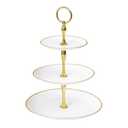 Soleebee 3-Tier Cupcake Stand,12 Pack Round Plastic Tiered Serving Tray, Cup Cake Tower for Birthday Wedding Party Decoration, Cupcake Tier Stand Fruits Desserts Display (White Gold)