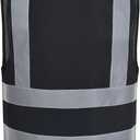 AYKRM 12 colour High visibility viz vest hi vis viz reflective work construction safety vest (XS-8XL) (Black, XXXL)